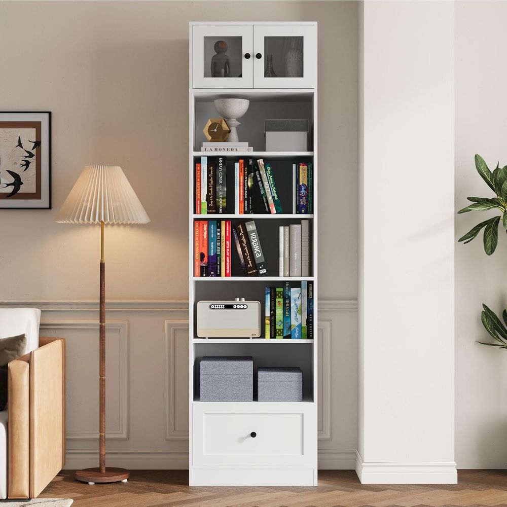 7-Tier Glass Door Bookcase, 85 - Home Office Or recensie en prijs