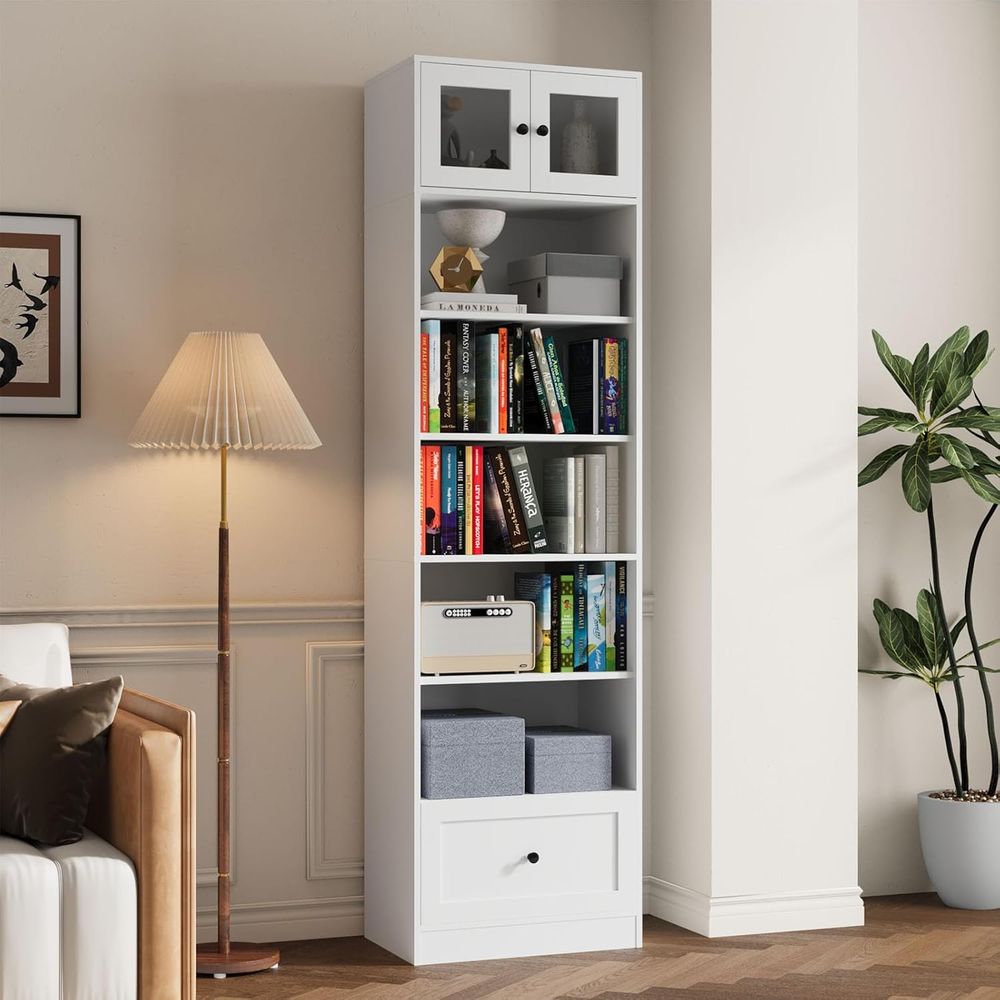 7-Tier Glass Door Bookcase, 85 - Home Office Or recensie en prijs