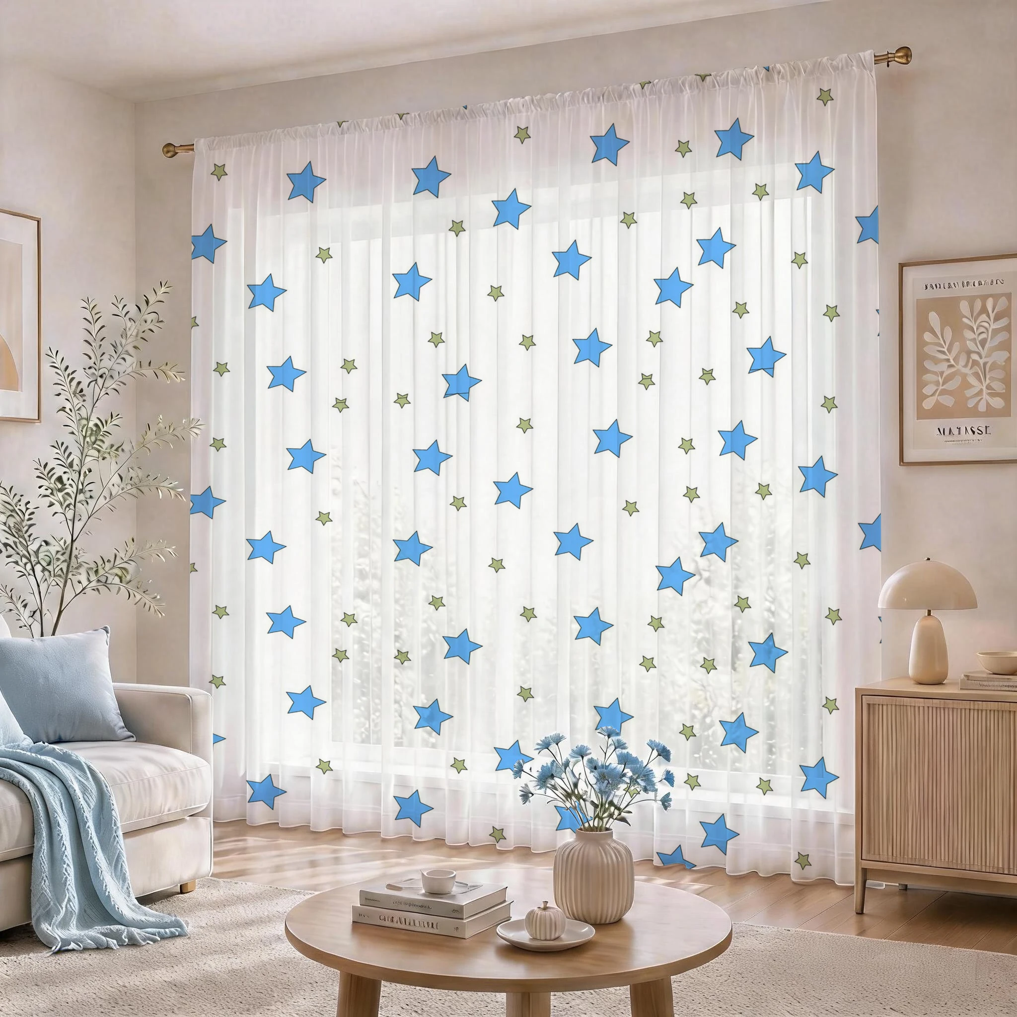 Blue Star Modern Gradient Shee - Home Office With Plants recensie en prijs