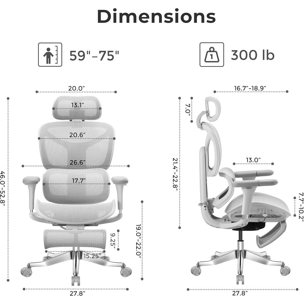 Ergonomic Mesh Office Chair wi - Home Office Ergonomics recensie en prijs
