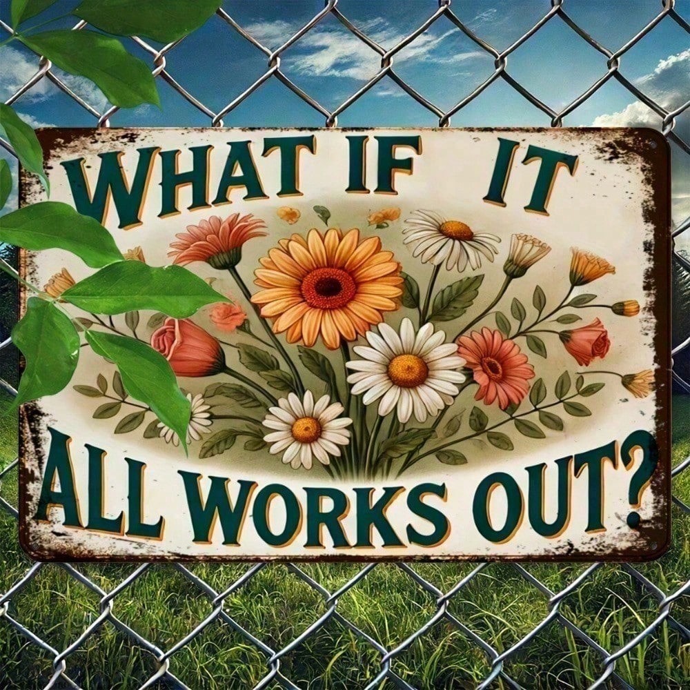 Vintage Floral Metal Tin Sign  - Home Office What Is It recensie en prijs