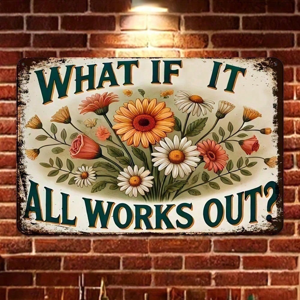 Vintage Floral Metal Tin Sign  - Home Office What Is It recensie en prijs
