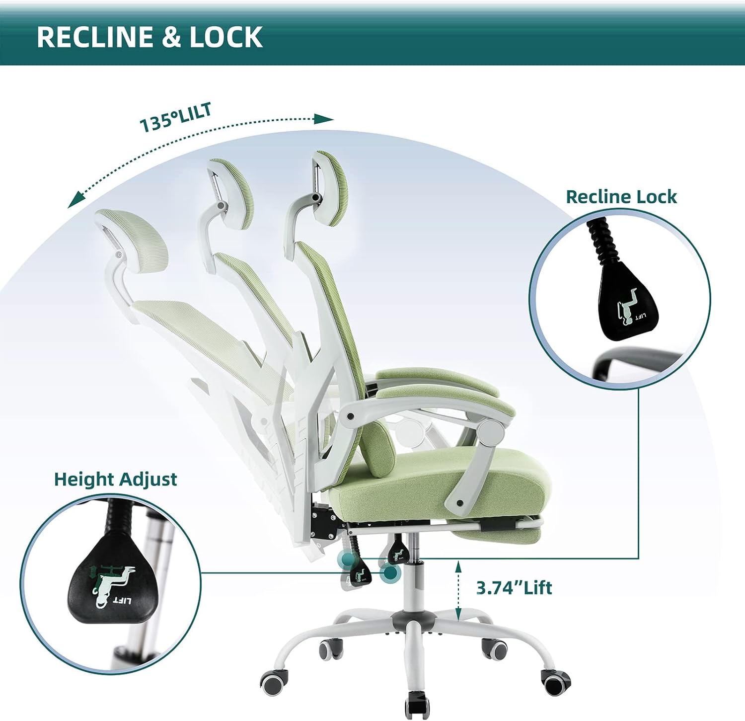 Ergonomic Mesh Office Chair wi - Home Office Ergonomics recensie en prijs